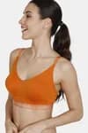 Zivame Shine & Shimmer Double Layered 3/4th Coverage T-Shirt Bra - Autumn Maple