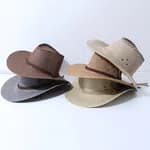 Unisex Wide Brim Linen Straw Cowboy Hat - Breathable Summer Beach Sun Protection Cap with Adjustable Wind Rope for Men & Women