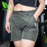 FuLoo Packable Half Pant in Bottle Green for Women