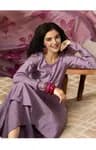 Elegance of Lavender Silk Blend A-Line Solid Suit Set.