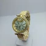 Golden colour Fashionable  Round Dial Stainless Steel Waterproof Watch For Women