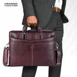 HAMMONDS FLYCATCHER Genuine Leather Office Bag for Men, 15.6 Inch Professional Brown Laptop Bag for Men, Adjustable Strap & Multi Compartments