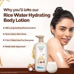 Mamaearth Rice Water Hydrating Body Lotion with Rice Water & Niacinamide for Dewy Glass Skin - 400 ml