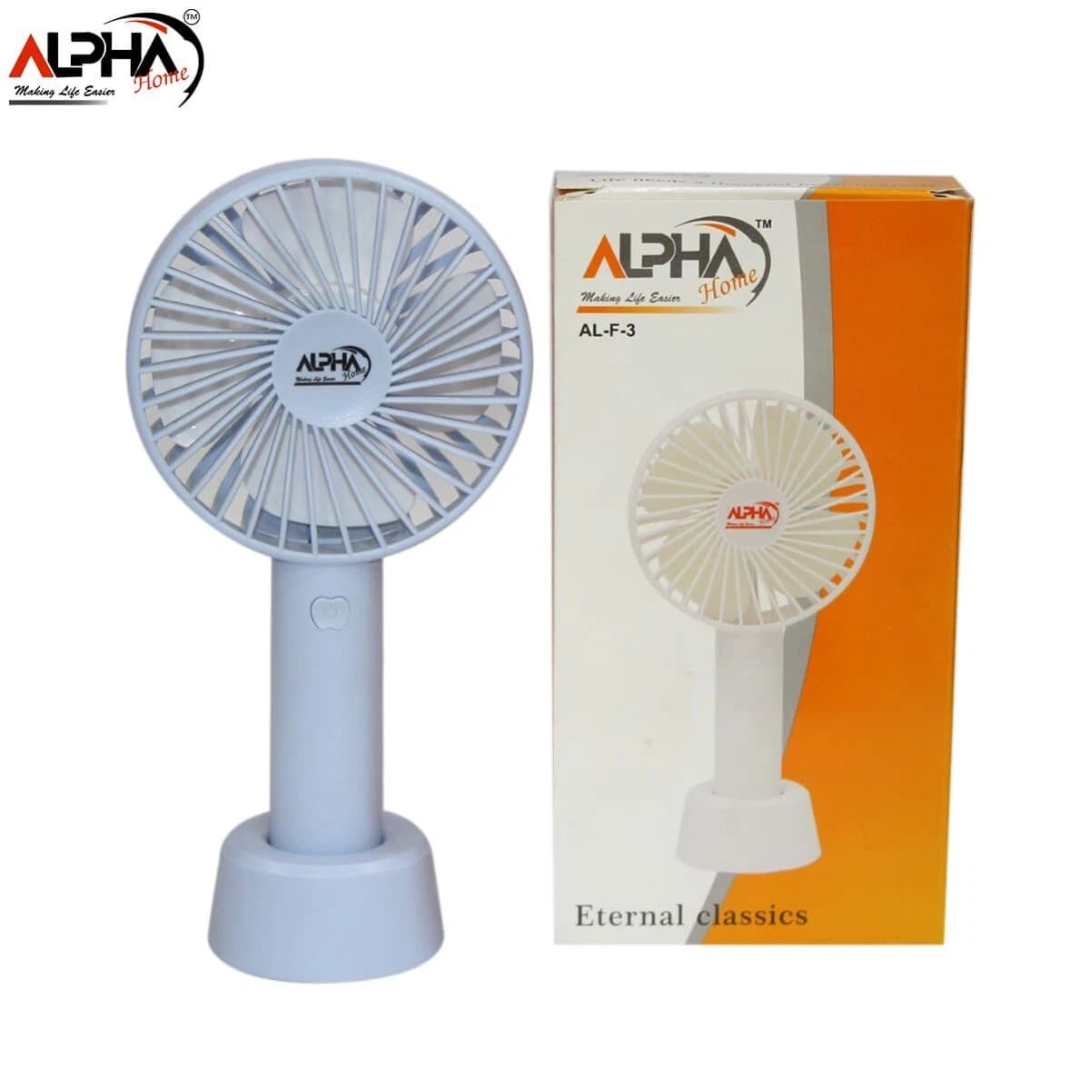 Portable Rechargeable Usb Mini Handy Fan With 3 Speed & Base