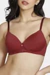 Zivame Padded Non Wired 3/4th Coverage T-Shirt Bra - Sundried Tomato