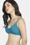 Rosaline Basics Double Layered Non Wired 3/4th Coverage Bra - Harbour Blue