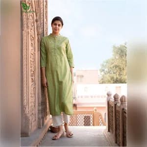 Oasis Pure Cotton Pattern Designer Embroidered Kurti #02
