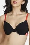 Zivame Padded Regular Wired 3/4th Coverage T-shirt Bra - Black