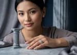 PURE SILVER 3 LINE ZERCON DIAMOND RING FOR WOMEN