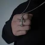 Chrome Hearts Cross Pendant Necklace for Men & Women – Stainless Steel Chain Jewelry