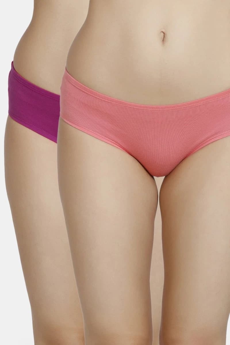 Zivame (Pack of 2) Hipster Full Rise Anti-Microbial Panty For Women - Tea Rose
