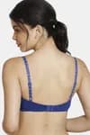 Zivame Star Strap Padded Non-Wired 3/4th Coverage T-Shirt Bra - Sodalite Blue