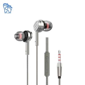 Elephu BassX 2020 earphones| 3.5mm jack| Boosted Bass| Volume Slider with Button| MIC| Hi-Res Audio| Universal Compatible| silicon tip