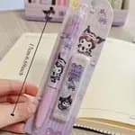 Sanrio Kuromi 0.5mm Mechanical Pencil Set with HB Lead Refill & Case for Students