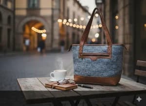Handcrafted Nepali Felt & Leather Shoulder Bag