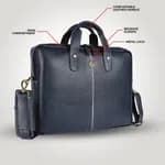Hammonds Flycatcher Genuine Leather 13 inch Laptop Bag (Blue)