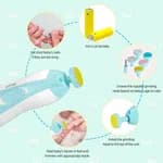 6-in-1 Electric Baby Nail Trimmer – Safe & Quiet Automatic Nail File Drill