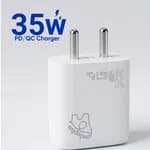 Elephu ep-35D Charger with cable| 35 watt super fast charger| Dual Port PD Type C and USB| With Fast USB To Type C Cable| Led Indicator