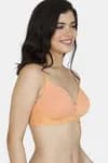 Zivame Padded Non Wired 3/4th Coverage T-Shirt Bra - Cantaloupe