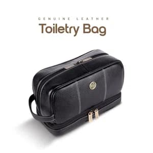 Hammonds Flycatcher Genuine Leather Shaving Bag for Men - Leather Toiletry Bag