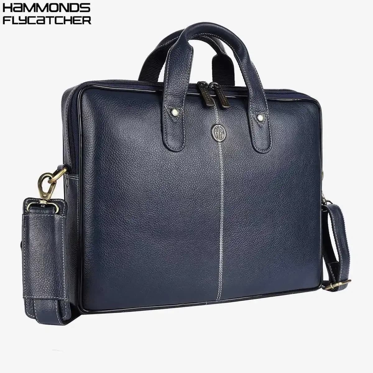 Hammonds Flycatcher Genuine Leather 13 inch Laptop Bag (Blue)