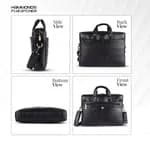 Hammonds Flycatcher Genuine Leather Laptop Black Bag For Men