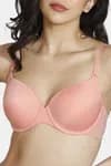 Zivame Beautiful Basics Padded Wired 3/4th Coverage T-Shirt Bra-Desert Flower