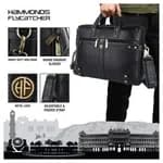 Hammonds Flycatcher Genuine Leather Black 15.6 Inch Laptop Bag 152 BLK