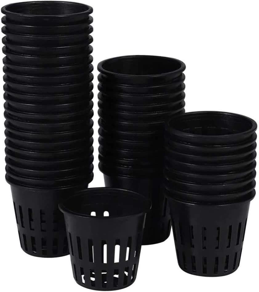 3 Inch Garden Plastic Net Cups Pots,Round Heavy Duty for Hydroponics Aquaponics - 50 Pcs