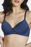 Zivame Padded Non Wired 3/4th Coverage T-Shirt Bra-Sargasso Sea
