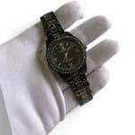 Quartz Movement Black Color Stainless Steel Water Resistant Watch For Women
