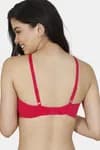 Zivame Double Layered Non Wired 3/4th Coverage Super Support Bra - Red