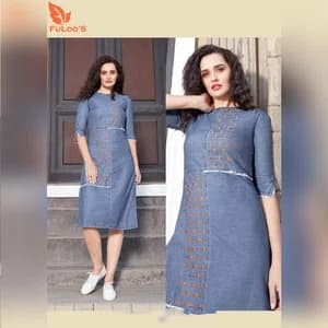 FuLoo's Slieecker Denim Western Kurti # 1025