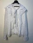 Elegant White Polka Dot Bow Blous