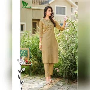 FuLoo's Octave Pure Cotton Designer Embroidered Kurti for Women #01