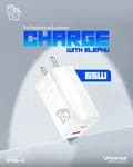 Elephu ep-65U| Super-Fast Charger| Dual Port (Type C and USB) | Type C To C Fast Cable Included|