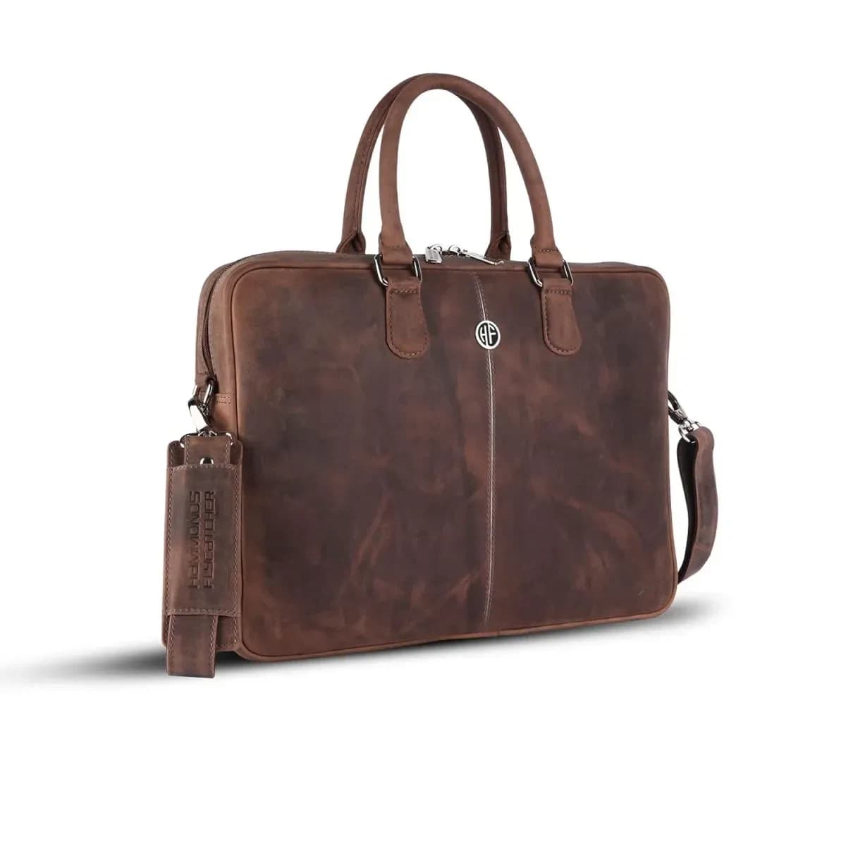 Hammonds Flycatcher Genuine Leather Laptop Bag for Men - Messenger Office Bag for Men - Fits Up to 15.6 Inch Laptop - Adjustable Shoulder Strap - Ideal for Office, Travel, Daily Use - Canyon Ridge