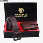 Hammonds Flycatcher Leather Brown Wallet Belt Combo Gift Set For Men