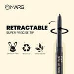 MARS Kohl of Fame Up to 12 Hours Stay Retractable Kajal | Smudgeproof and Waterproof | Long Lasting (0.35g) (Black)