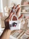 1pc Mini Bag Keychain, PU Leather Bag Charm, Macaron Multi-Color Mini Coin Purse, DIY Wallet Making