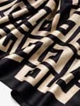 Quecy Women Printed Silk Satin Scarf | Black Printed Stylish Modern Design Stole For Women Rectangle | 180*85 CM