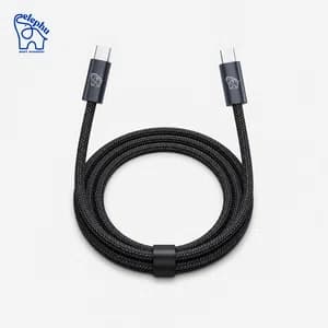 Elephu Data cable Braidy series 567| Type C to C)| Super fast charging| high speed data transfer| Fabric braided cable| Integrated IC chips| aluminum tip| pure copper wire|