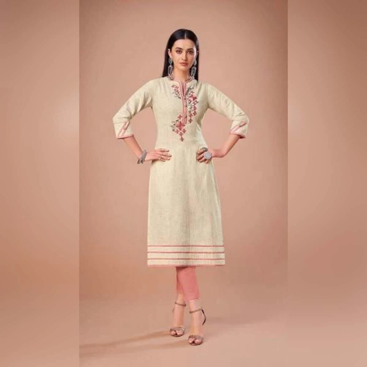 FuLoo's Rosy Designer Handloom South Cotton Kurti Only #111