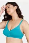 Zivame Double Layered Non Full Coverage Super Support Bra - Peacock Blue