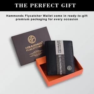 Hammonds Flycatcher RFID Protected Black Leather Wallet For Men (HF 514 BLK)