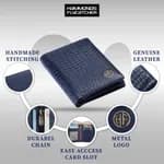 Hammonds Flycatcher Rfid Protected Blue Leather Wallet For Men