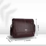HAMMONDS FLYCATCHER Genuine Leather Office Bag for Men, Messenger Laptop Bag for Men, Fits 14 Inch Laptop - Water Resistant - Ideal for Office, Travel, Daily Use - Brown