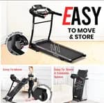 parnod Fitness STH-1200 Motorized Treadmill for Home Use, 4 HP Peak DC Motor, 12 km/hr Speed, 110 kg Max User Weight, 12 Preset Workouts, Manual Incline, Hi-Fi Speaker, Safety Key,Black