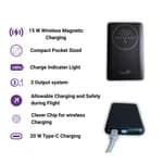 Bullet Power Bank PB-50 10000mAh Magnetic Wireless Fast Charging 22.5W Portable Charger with LED Display - Black