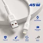 Elephu Silky Series Data Cable 1545| ( USB to Lightning/Iphone)| Fast charging| Pure soft Silicon Cable| 1000mm Length| Pure Copper Wire|
